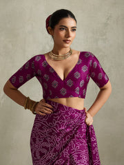 Printed Satin Saree