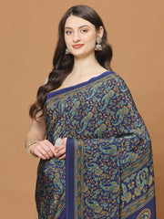 Floral Printed Crepe Woven Saree