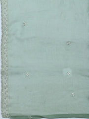 Embroidered Organza Unstitched Suit With Dupatta