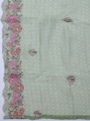 Embroidered Organza Unstitched Suit With Dupatta