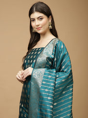 Woven Chanderi Unstitched Suit Piece With Dupatta