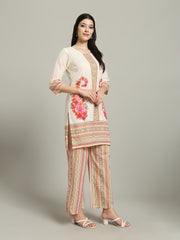 Printed Cotton Blend Kurta With Palazzo