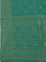 Embroidered Chanderi Unstitched Suit With Dupatta