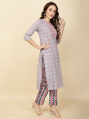 Yoke Embroidery Cotton Kurta Set
