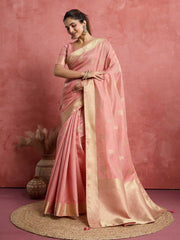 Woven Border Booti Art Silk Saree