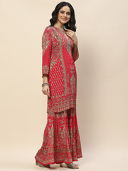 Digital Print Crepe Suit Set With Dupatta