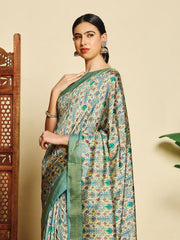 Digital Printed Art Silk Saree