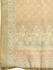 Printed Booti Chanderi Unstitched Suit With Dupatta