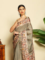 Printed Tussar Saree