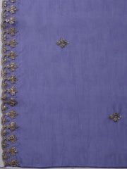 Neck Embroidered Organza Unstitched Suit With Dupatta