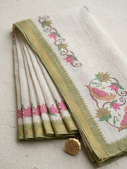 Embroidered Chanderi Unstitched Suit With Pant & Dupatta