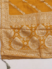 Embroidered Chanderi Unstitched Suit Piece With Dupatta