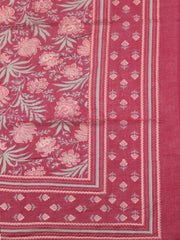 Printed Chanderi Unstitched Suit With Pant & Dupatta