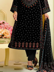 Printed Crepe Unstitched Suit With Pant & Dupatta
