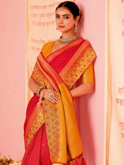 Woven Border Booti Art Silk Saree