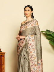 Printed Tussar Saree