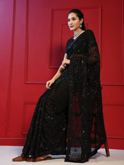 Embroidered Georgette Saree