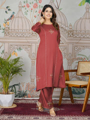 Printed Cotton Blend Kurta With Pants