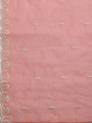 Embroidered Chanderi Unstitched Kurta With Pant & Dupatta