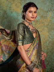 Abstract Printed Georgette Saree