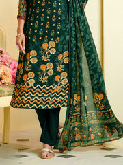 Printed Crepe Unstitched Suit With Pant & Dupatta
