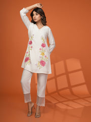 Printed Cotton Blend Kurta With Pants