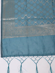 Woven Design Chanderi Unstitched Suit With Pant & Dupatta