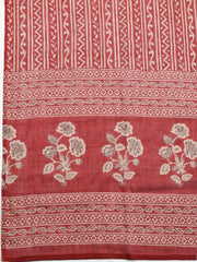 Printed Cotton Unstitched Suit With Pant & Dupatta