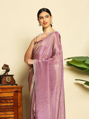 Sequence Embroidery Tissue Saree