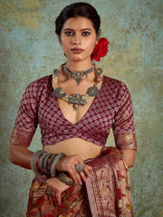 Abstract Print Georgette Saree