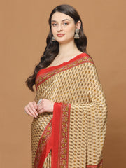 Floral Printed Crepe Woven Saree