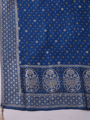 Woven Design Chanderi Unstitched Kurta With Pant & Dupatta