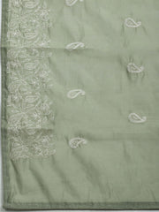 Embroidered Chanderi Unstitched Kurta With Pant & Dupatta