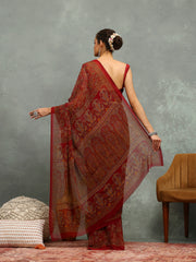 Floral Printed Georgette Saree