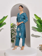 Digital Printed Muslin Kurta With Pants