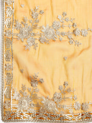 Embroidered Organza Unstitched Suit With Dupatta
