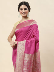 Plain Zari Border Woven Saree