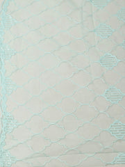 Embroidered Chanderi Sea Green Unstitched Suit With Pant & Dupatta