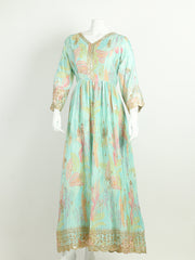 Sequins Embroidery Chinnon Kurta With Pants And Dupatta