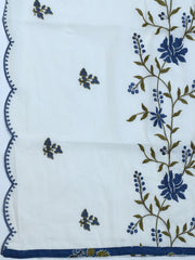 Neck Embroidered Cotton Blend Unstitched Suit With Dupatta