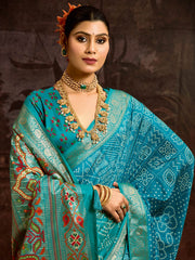 Bandhani Printed Art Silk Saree