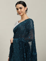 Resham Embroidered Georgette Saree