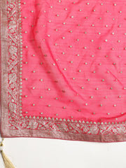 Neck Embroidered Georgette Unstitched Suit With Dupatta