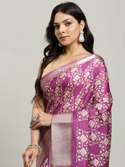 Ajrak Printed Cotton Blend Woven Saree