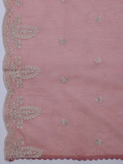 Neck Embroidered Chanderi Unstitched Suit With Dupatta