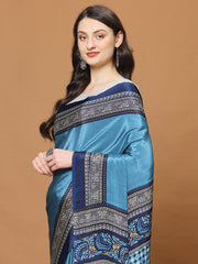 Floral Printed Crepe Woven Saree