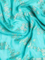 Neck Embroidered Georgette Unstitched Suit With Dupatta