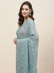 Resham Jaal Embroidery Georgette Saree