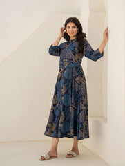 Printed Cotton Blend Dress
