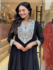 Mirror Work Cotton Blend Kurta With Pant And Dupatta